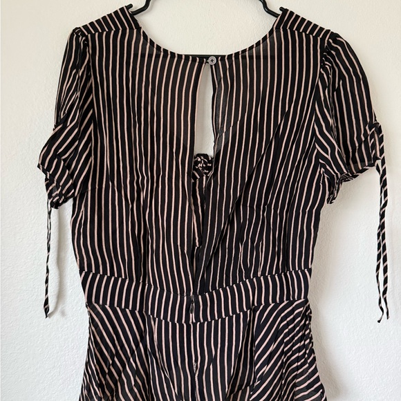 Striped Blouse With Back Cutouts and Tie Front REVOLVE - Picture 2 of 3